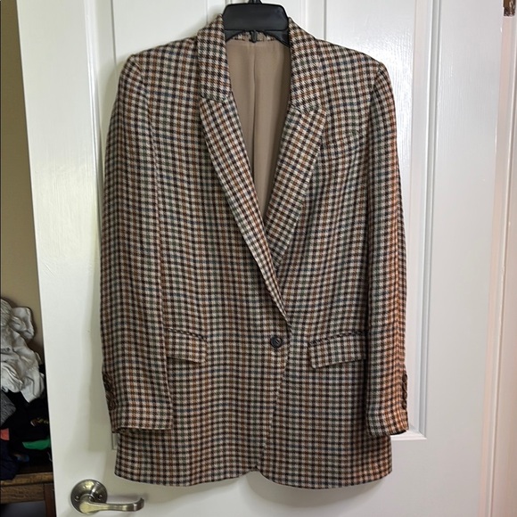 EUC BRUNELLO CUCINELLI beige plaid jacket with eco brass size IT40 US6 - Picture 2 of 12